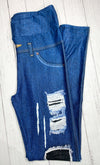 Black Lace Patch Jean Leggings