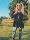 Lace Patch Jean Leggings