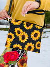 Sunflower Leopard 2 in 1 Crossbody Wristlet Purse
