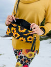 Sunflower Leopard 2 in 1 Crossbody Wristlet Purse