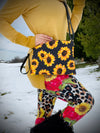 Sunflower Leopard 2 in 1 Crossbody Wristlet Purse