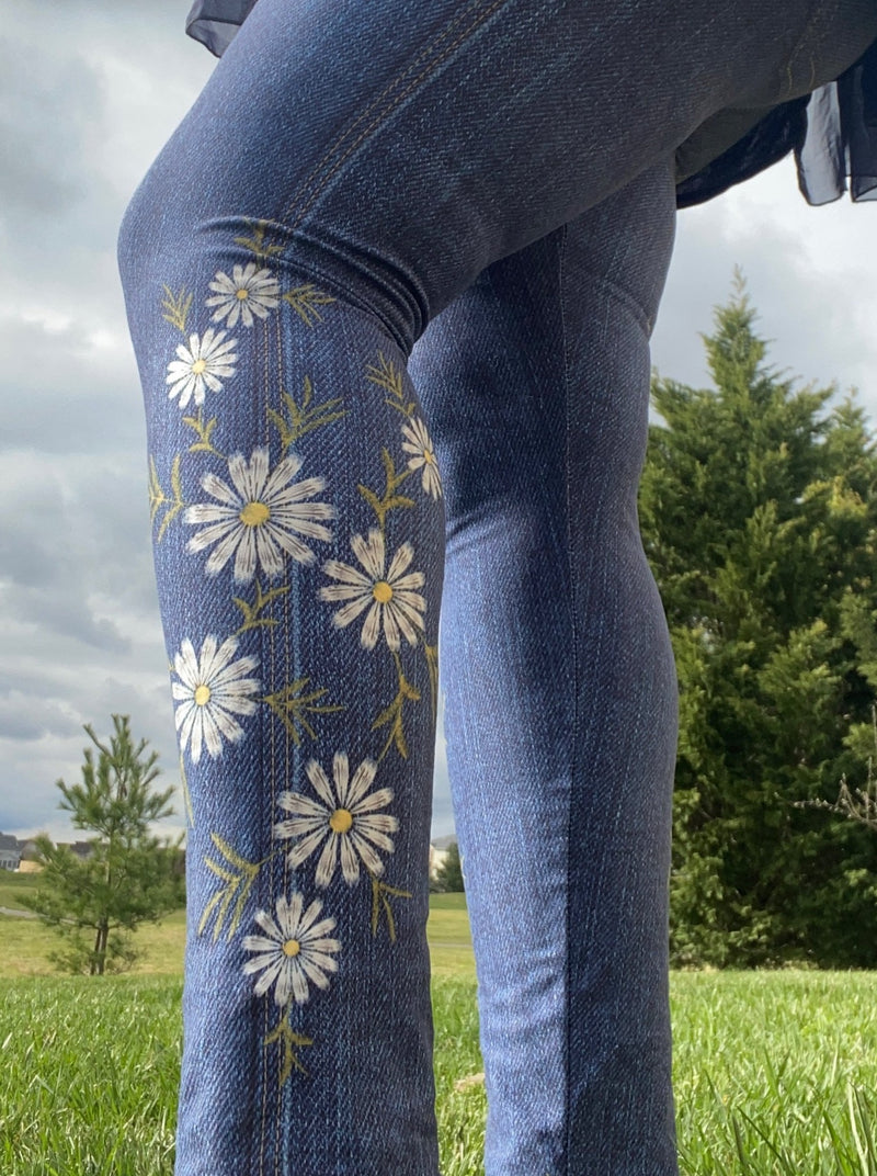 Daisy Floral Jean Leggings - SALE