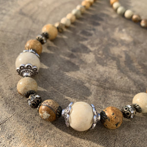 Jasper Stone Bead Necklace