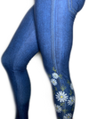 Daisy Floral Jean Leggings - SALE