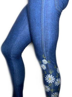 Daisy Floral Jean Leggings - SALE