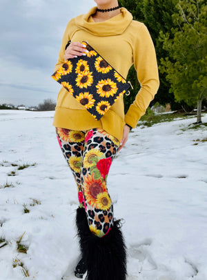Sunflower, Rose & Leopard Leggings